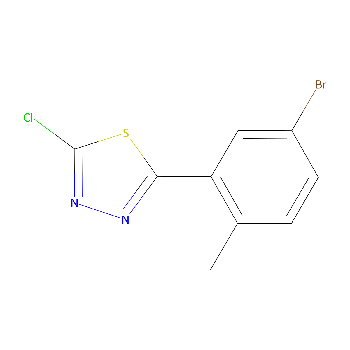2-(5-Bromo-2-methylphenyl)-5-chloro-1,3,4-thiadiazole molecular structure, CAS 1489680-98-9