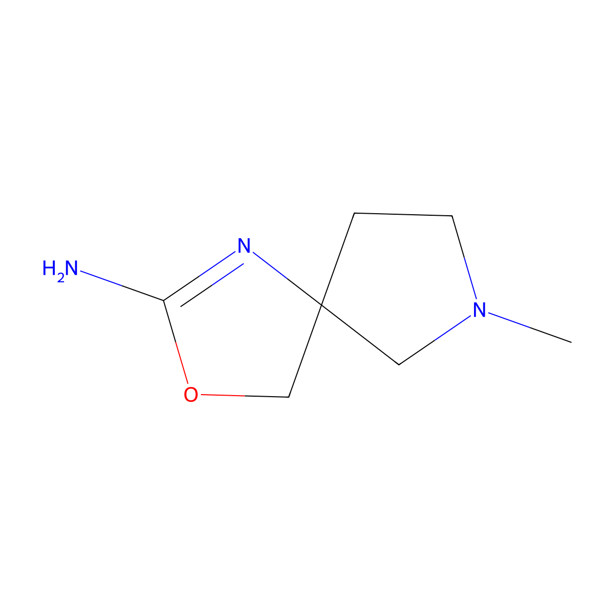 7-Methyl-3-oxa-1,7-diazaspiro[4.4]non-1-en-2-amine molecular structure, CAS 1489682-48-5