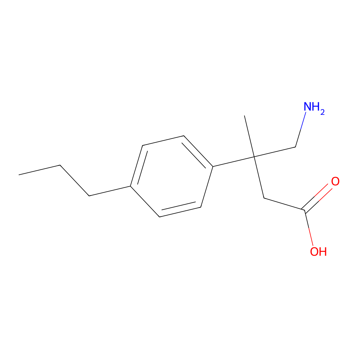 4-Amino-3-methyl-3-(4-propylphenyl)butanoic acid molecular structure, CAS 1489686-32-9
