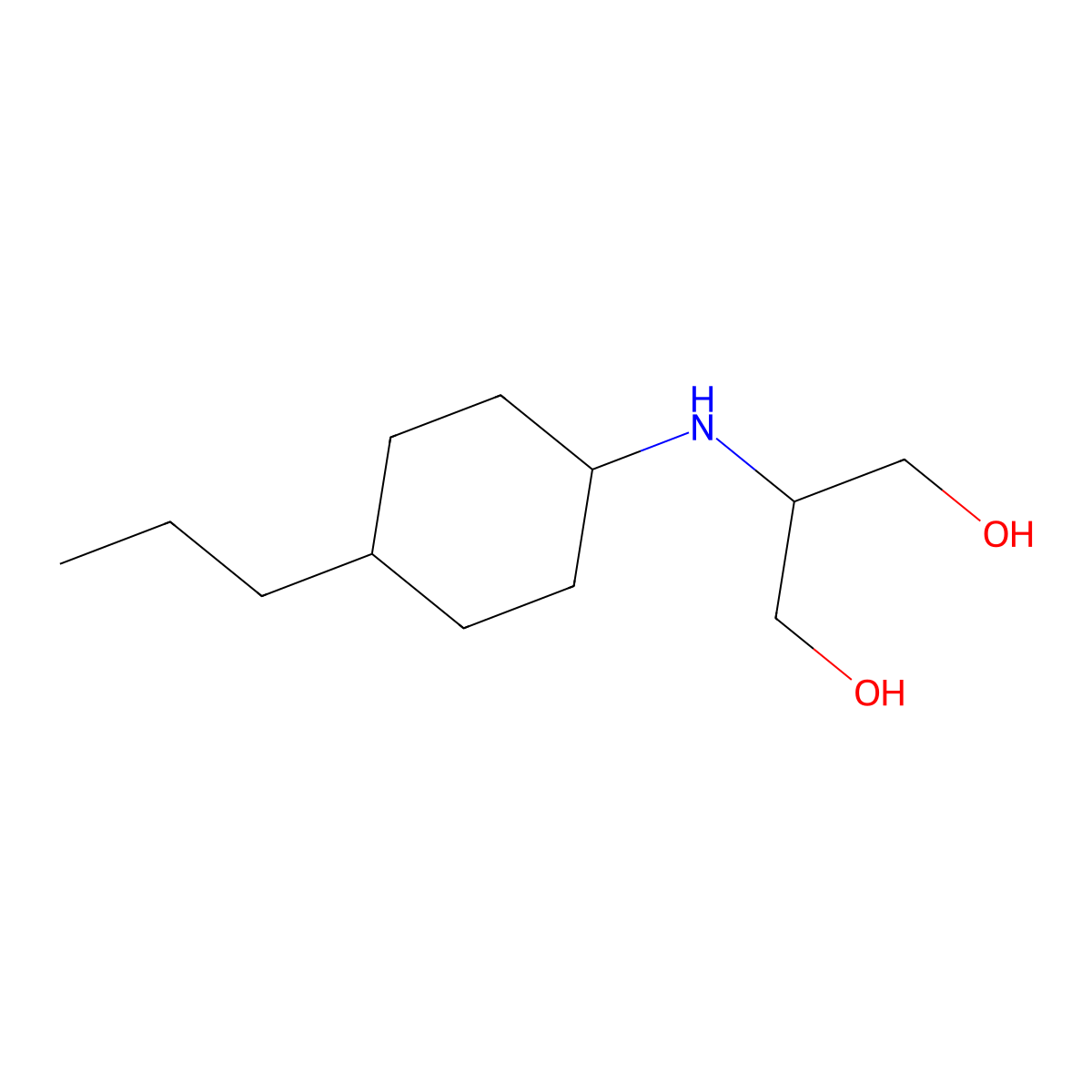 2-[(4-Propylcyclohexyl)amino]propane-1,3-diol molecular structure, CAS 1489686-99-8