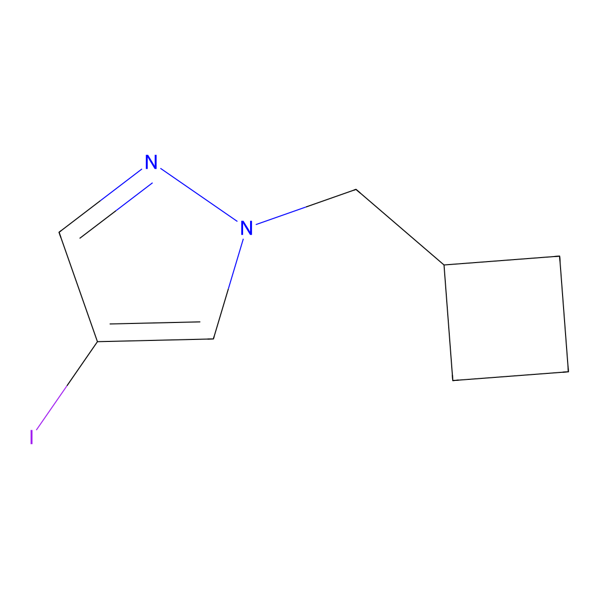 1-(cyclobutylmethyl)-4-iodo-1H-pyrazole molecular structure, CAS 1489696-48-1