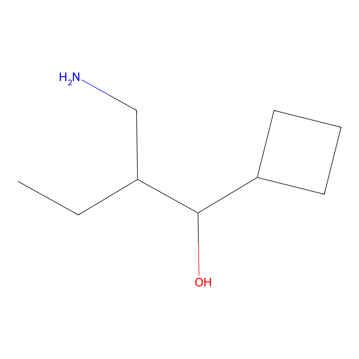 2-(Aminomethyl)-1-cyclobutylbutan-1-ol molecular structure, CAS 1489699-68-4