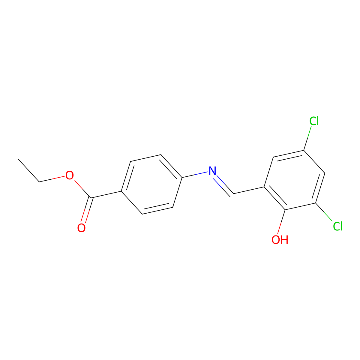 Ethyl 4-[(3,5-dichloro-6-oxocyclohexa-2,4-dien-1-ylidene)methylamino]benzoate molecular structure, CAS 14897-93-9