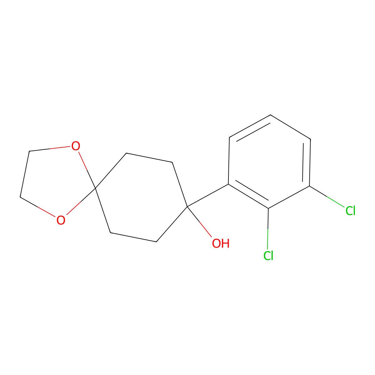 8-(2,3-Dichlorophenyl)-1,4-dioxaspiro[4.5]decan-8-ol molecular structure, CAS 1489712-60-8
