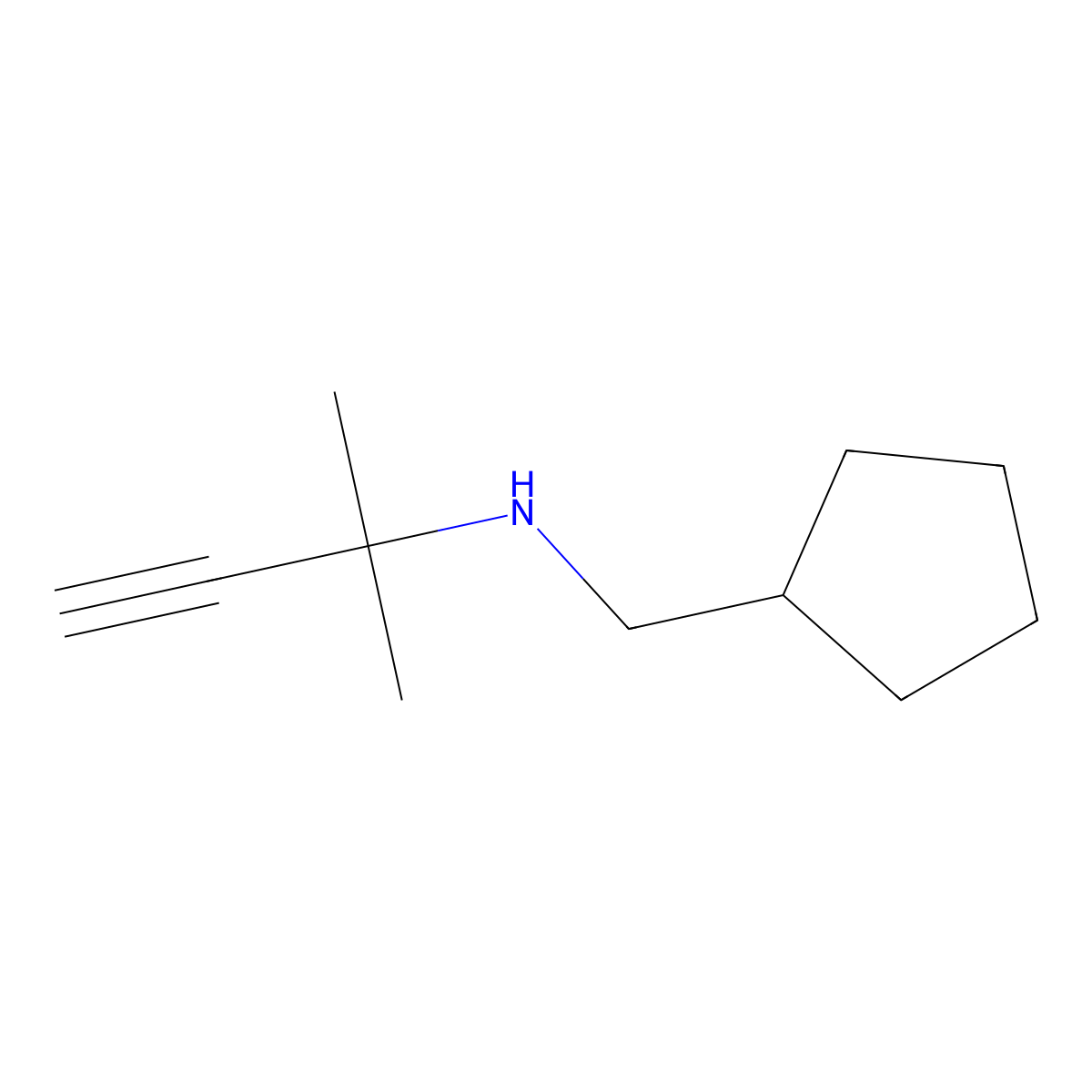 (Cyclopentylmethyl)(2-methylbut-3-yn-2-yl)amine molecular structure, CAS 1489731-93-2