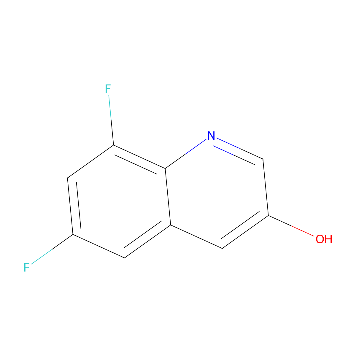 6,8-Difluoroquinolin-3-ol molecular structure, CAS 1489732-86-6