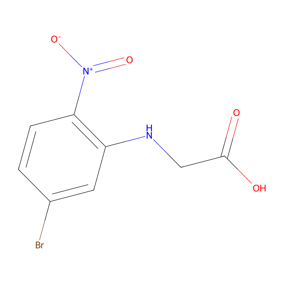 2-[(5-Bromo-2-nitrophenyl)amino]acetic acid molecular structure, CAS 1489733-53-0