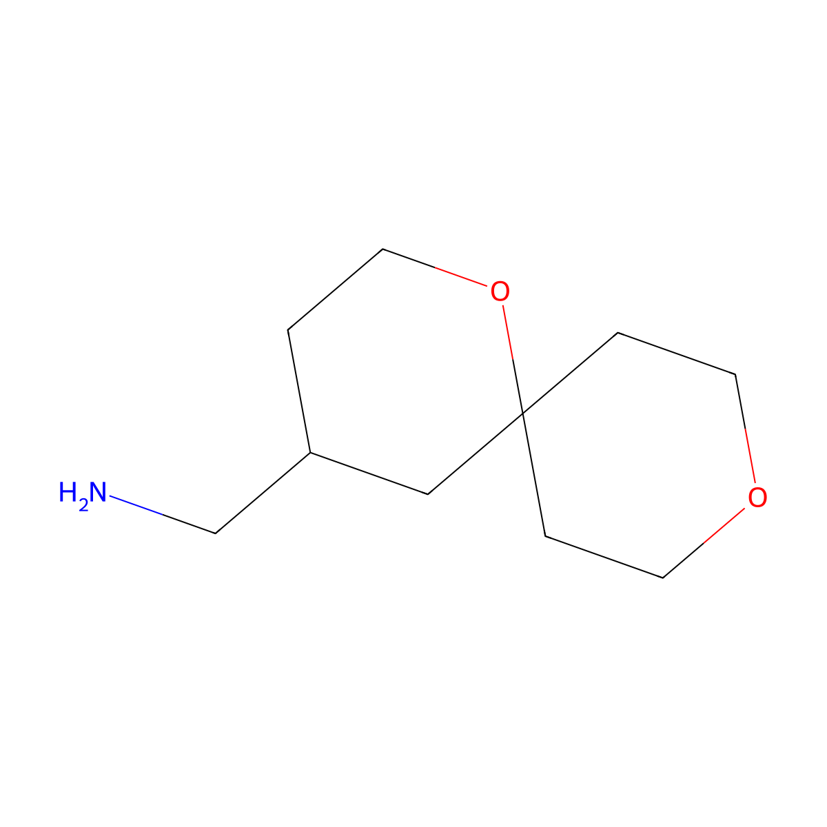 (1,9-Dioxaspiro[5.5]undecan-4-yl)methanamine molecular structure, CAS 1489733-59-6