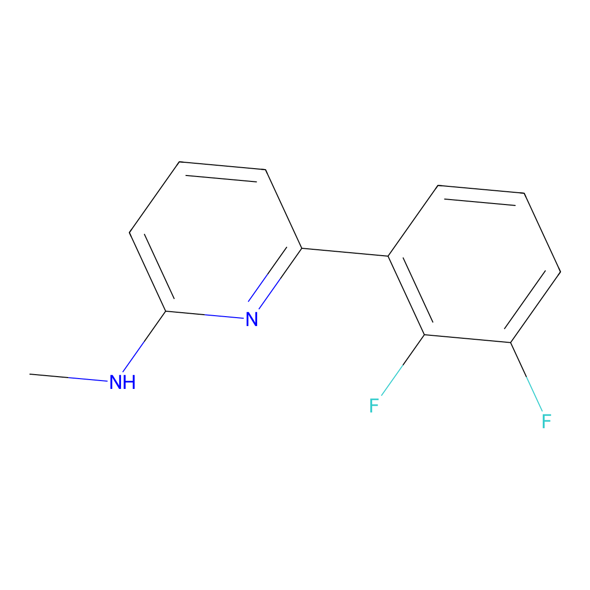 6-(2,3-Difluorophenyl)-N-methyl-2-pyridinamine molecular structure, CAS 1489737-56-5