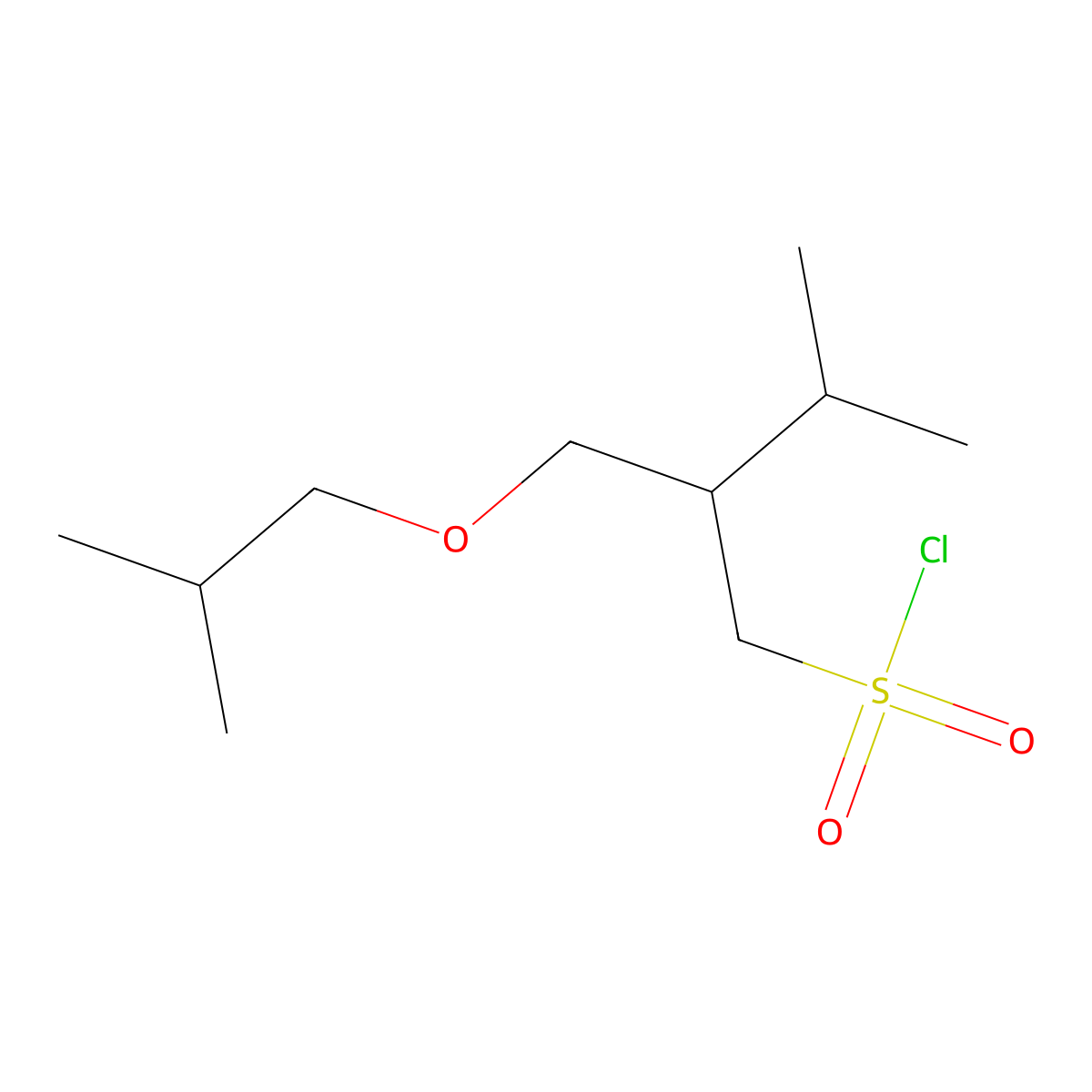 2-(Isobutoxymethyl)-3-methylbutane-1-sulfonyl chloride molecular structure, CAS 1489778-22-4