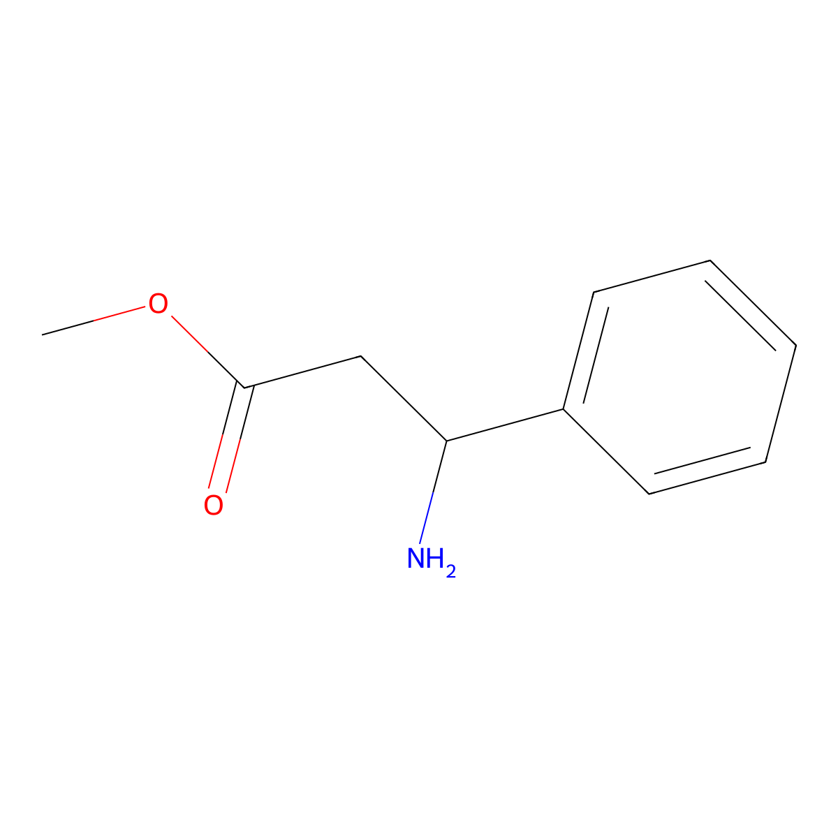 Methyl 3-amino-3-phenylpropionate molecular structure, CAS 14898-52-3