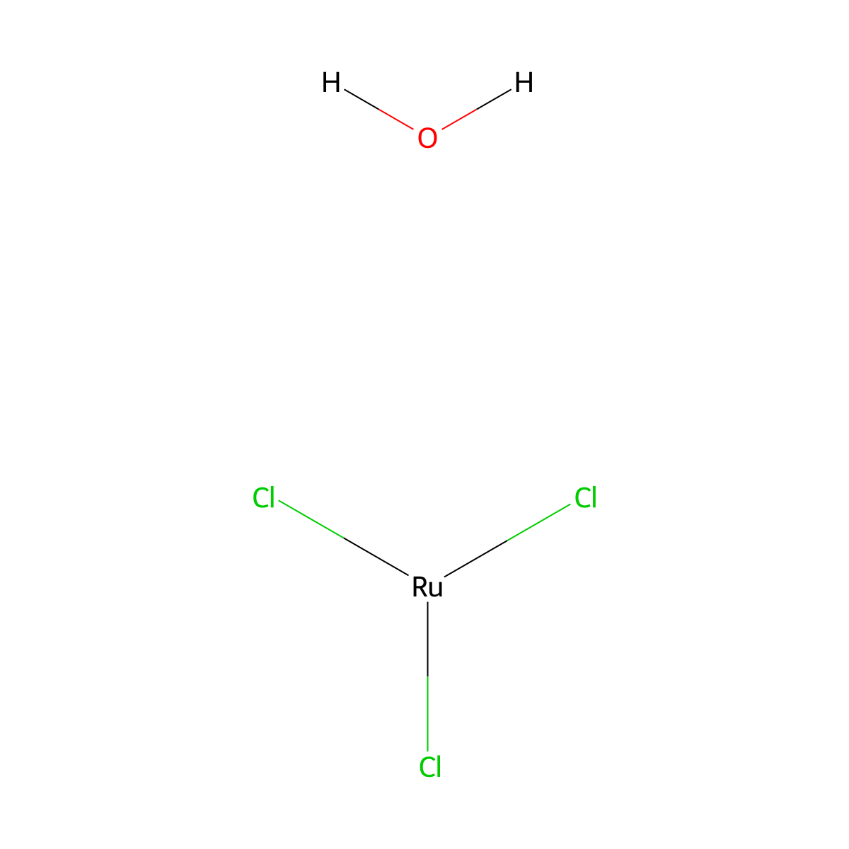 Ruthenium trichloride hydrate molecular structure, CAS 14898-67-0