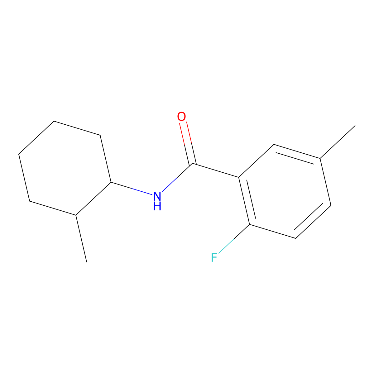 2-fluoro-5-methyl-N-(2-methylcyclohexyl)benzamide molecular structure, CAS 1489807-04-6