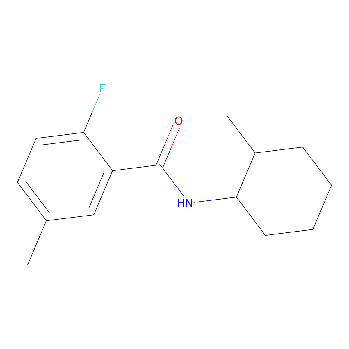 2-fluoro-5-methyl-N-(2-methylcyclohexyl)benzamide molecular structure, CAS 1489807-04-6