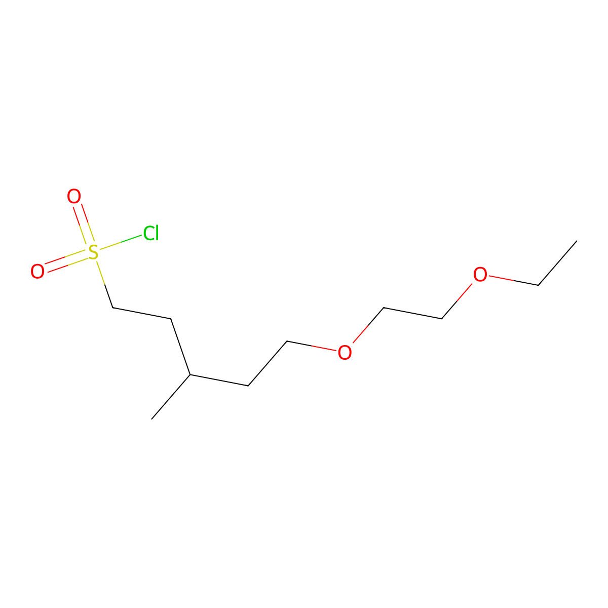 5-(2-Ethoxyethoxy)-3-methylpentane-1-sulfonyl chloride molecular structure, CAS 1489810-98-1
