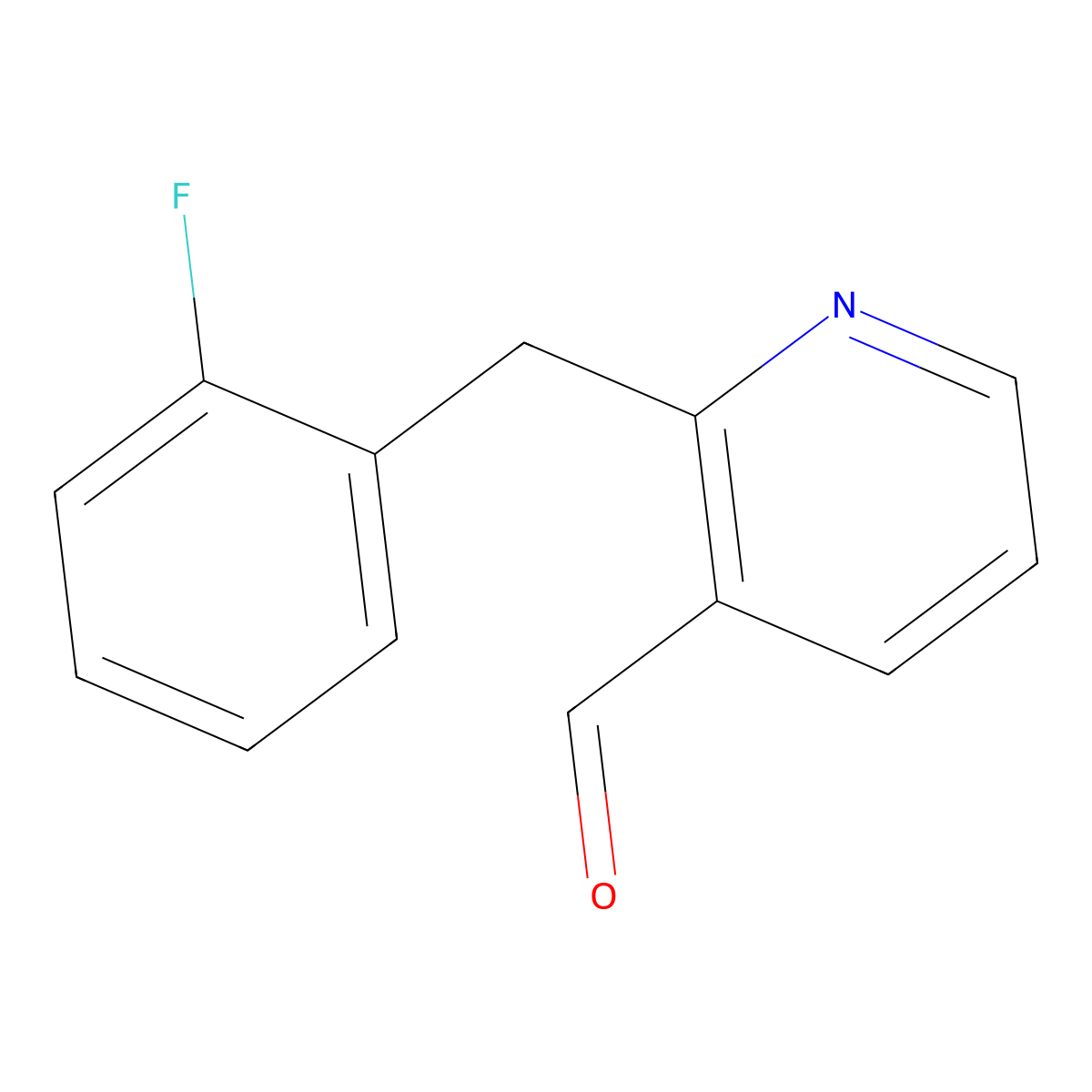 2-[(2-Fluorophenyl)methyl]pyridine-3-carbaldehyde molecular structure, CAS 1489812-08-9