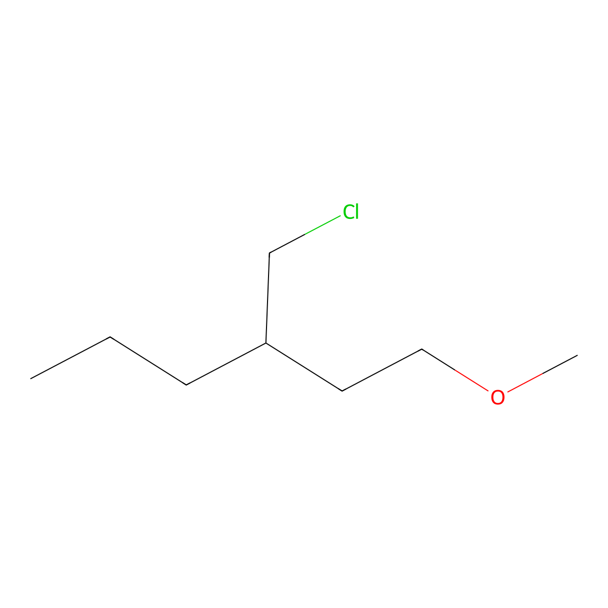 3-(Chloromethyl)-1-methoxyhexane molecular structure, CAS 1489812-75-0