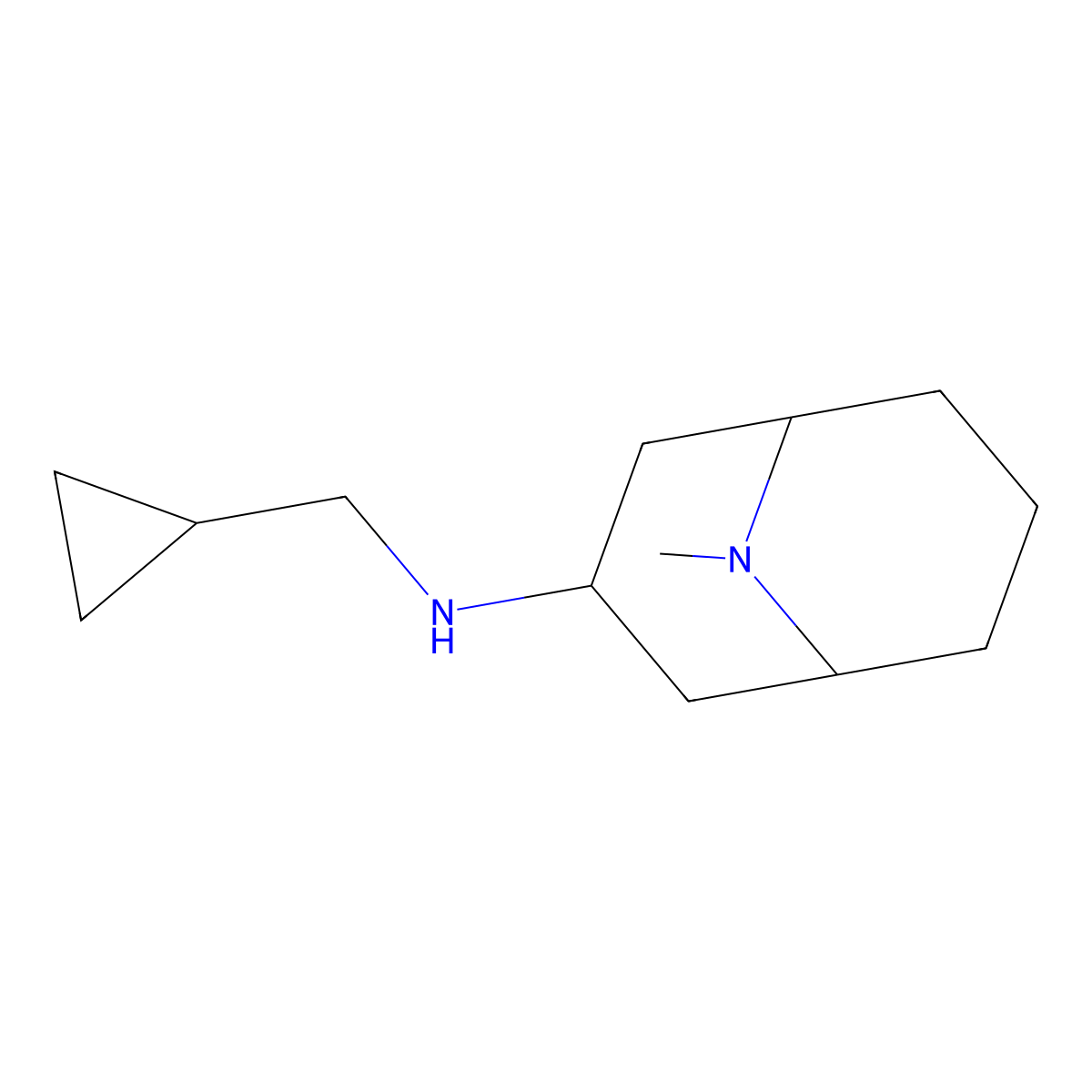 N-(cyclopropylmethyl)-9-methyl-9-azabicyclo[3.3.1]nonan-3-amine molecular structure, CAS 1489836-39-6