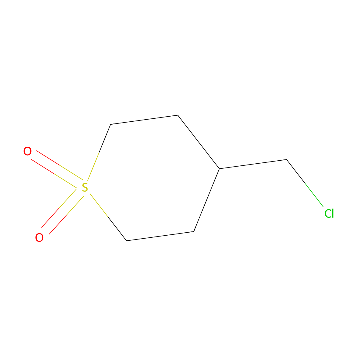 4-(Chloromethyl)-1$l^{6}-thiane-1,1-dione molecular structure, CAS 1489846-84-5