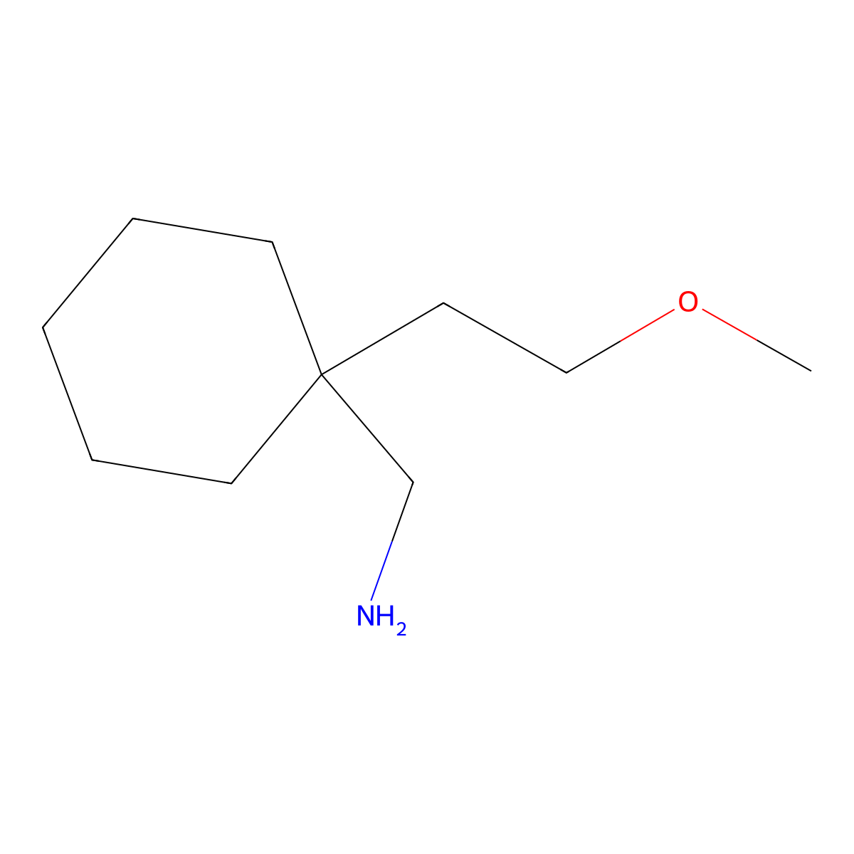 [1-(2-Methoxyethyl)cyclohexyl]methanamine molecular structure, CAS 1489855-51-7