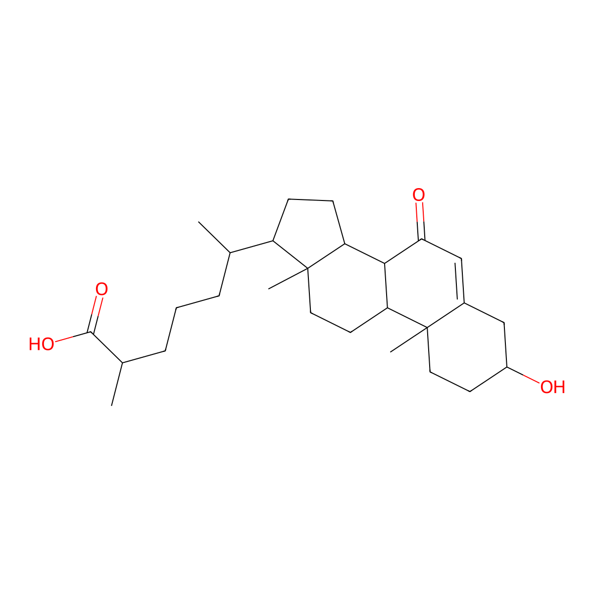 (3beta)-3-Hydroxy-7-oxocholest-5-en-26-oic acid molecular structure, CAS 148988-30-1