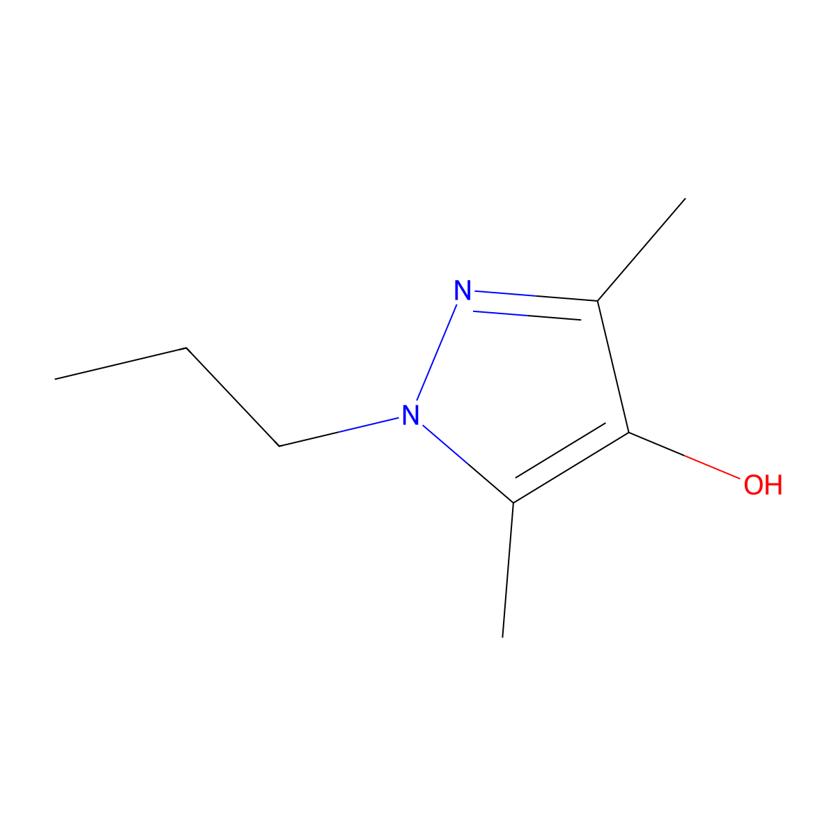 3,5-dimethyl-1-propyl-1H-pyrazol-4-ol molecular structure, CAS 1489896-29-8
