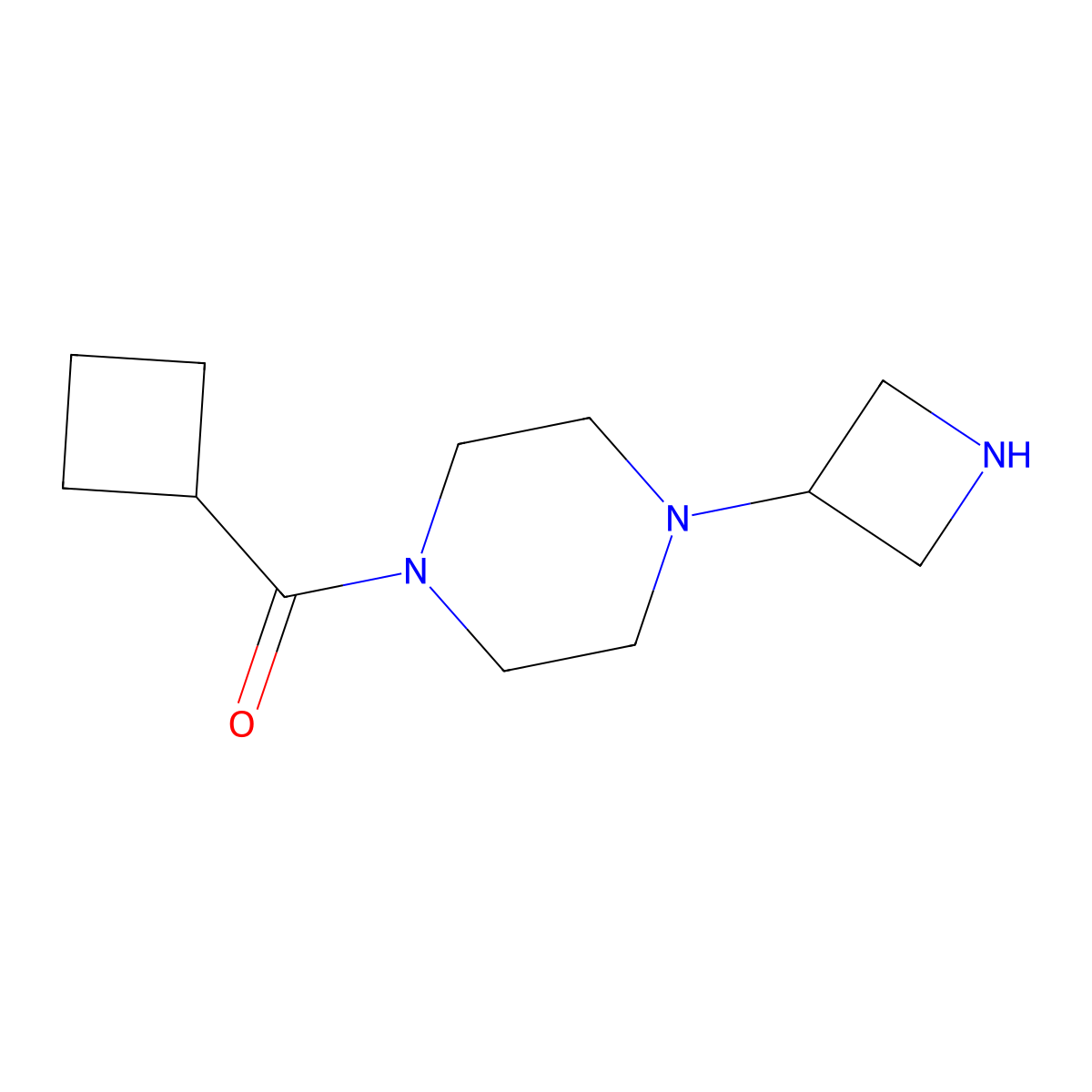 (4-(Azetidin-3-yl)piperazin-1-yl)(cyclobutyl)methanone molecular structure, CAS 1489897-91-7
