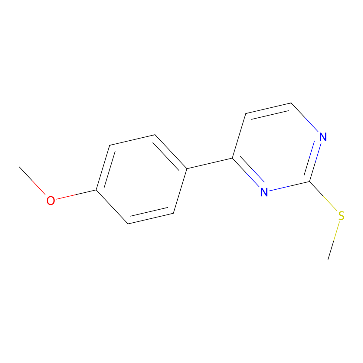 4-(4-Methoxyphenyl)-2-(methylthio)pyrimidine molecular structure, CAS 148990-17-4