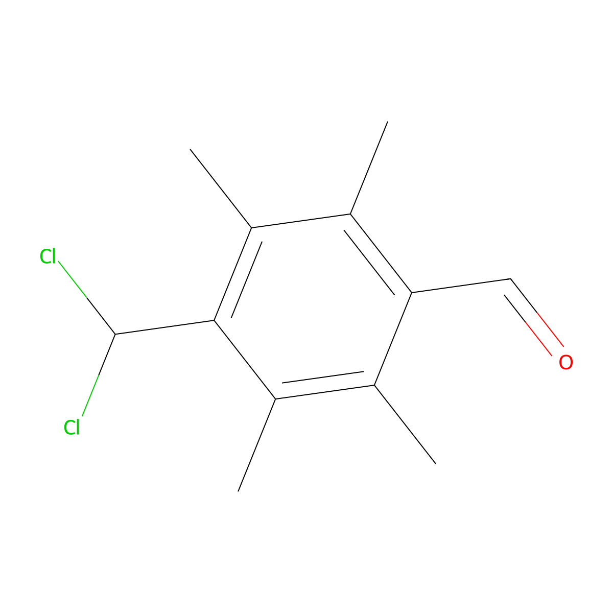 4-(Dichloromethyl)-2,3,5,6-tetramethylbenzaldehyde molecular structure, CAS 148990-19-6