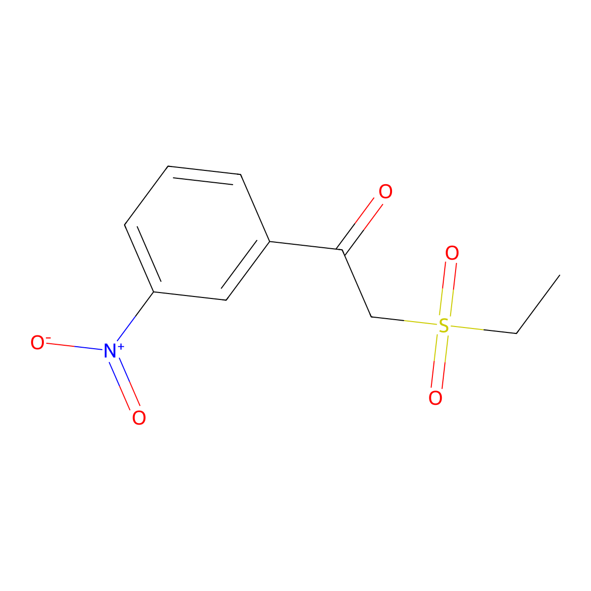 2-(Ethylsulfonyl)-1-(3-nitrophenyl)ethanone molecular structure, CAS 1489900-00-6