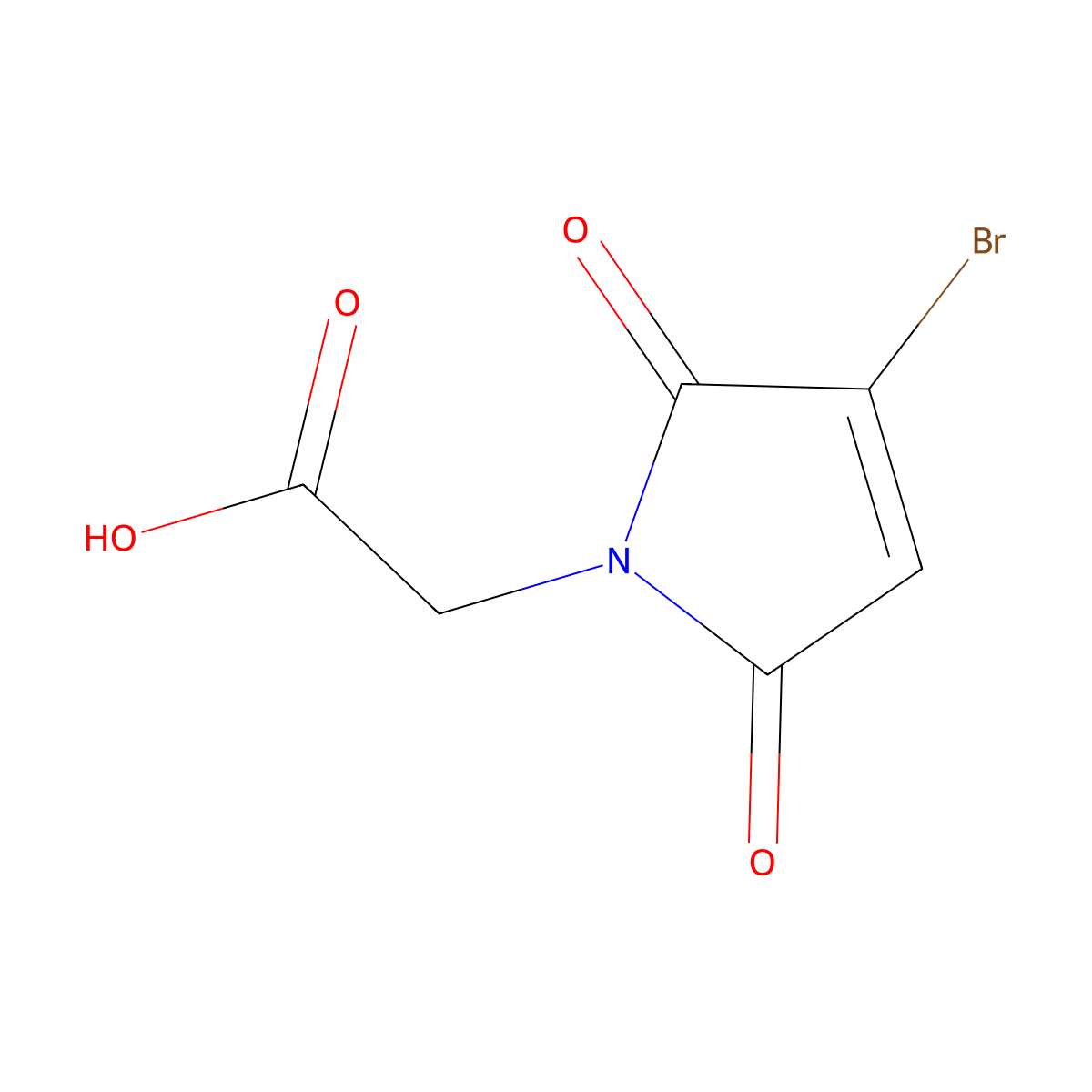 1H-Pyrrole-1-acetic acid, 3-bromo-2,5-dihydro-2,5-dioxo- molecular structure, CAS 148991-42-8