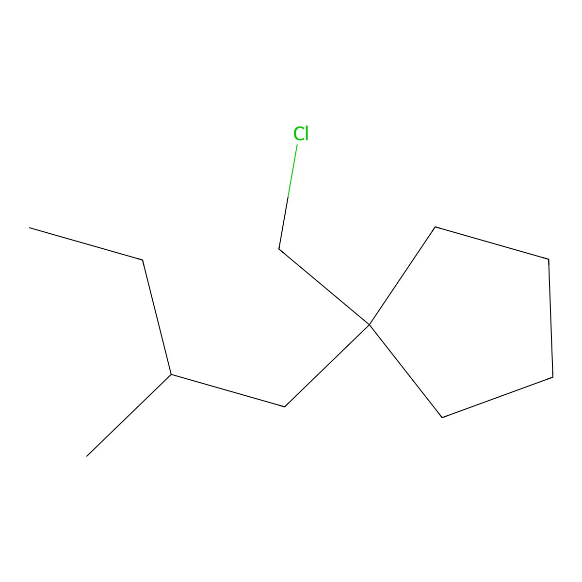 1-(Chloromethyl)-1-(2-methylbutyl)cyclopentane molecular structure, CAS 1489915-03-8