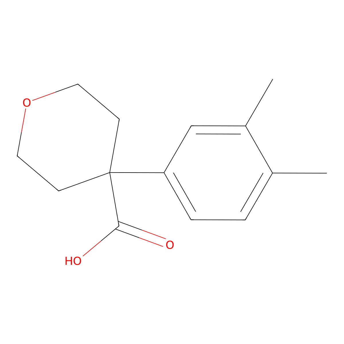4-(3,4-Dimethylphenyl)oxane-4-carboxylic acid molecular structure, CAS 1489920-11-7