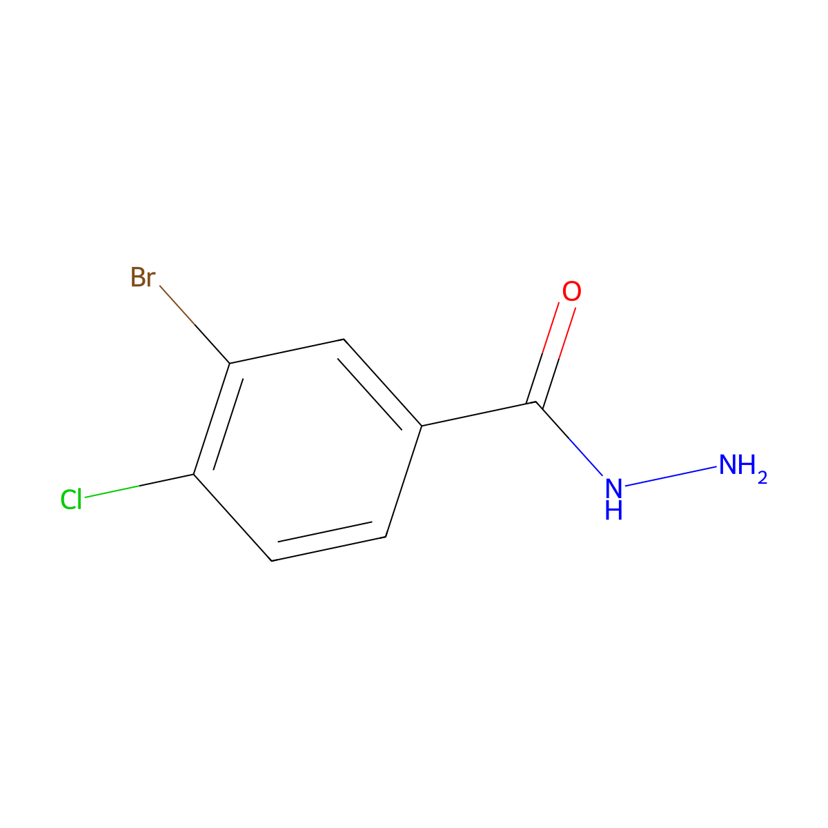 3-Bromo-4-chlorobenzhydrazide molecular structure, CAS 148993-18-4