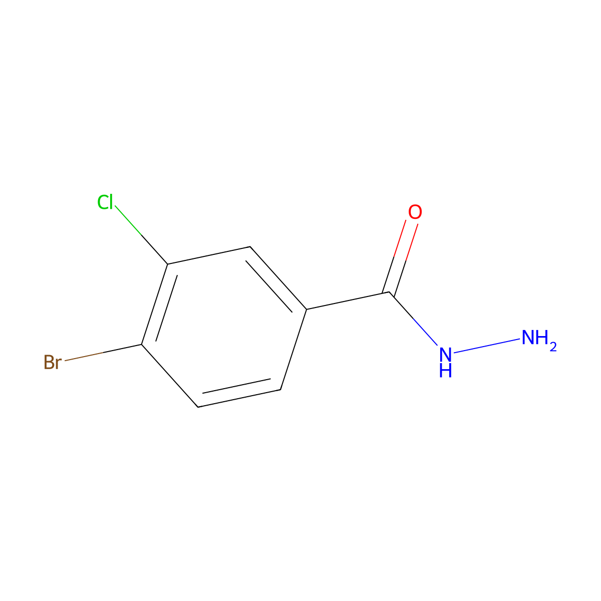 4-Bromo-3-chlorobenzhydrazide molecular structure, CAS 148993-19-5