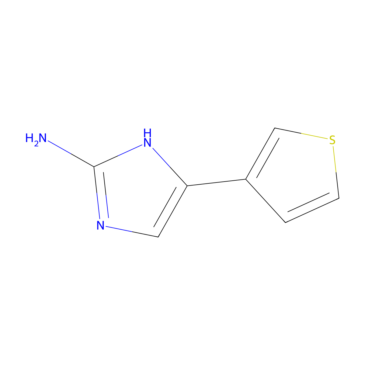 4-(thiophen-3-yl)-1H-imidazol-2-amine molecular structure, CAS 1489940-64-8