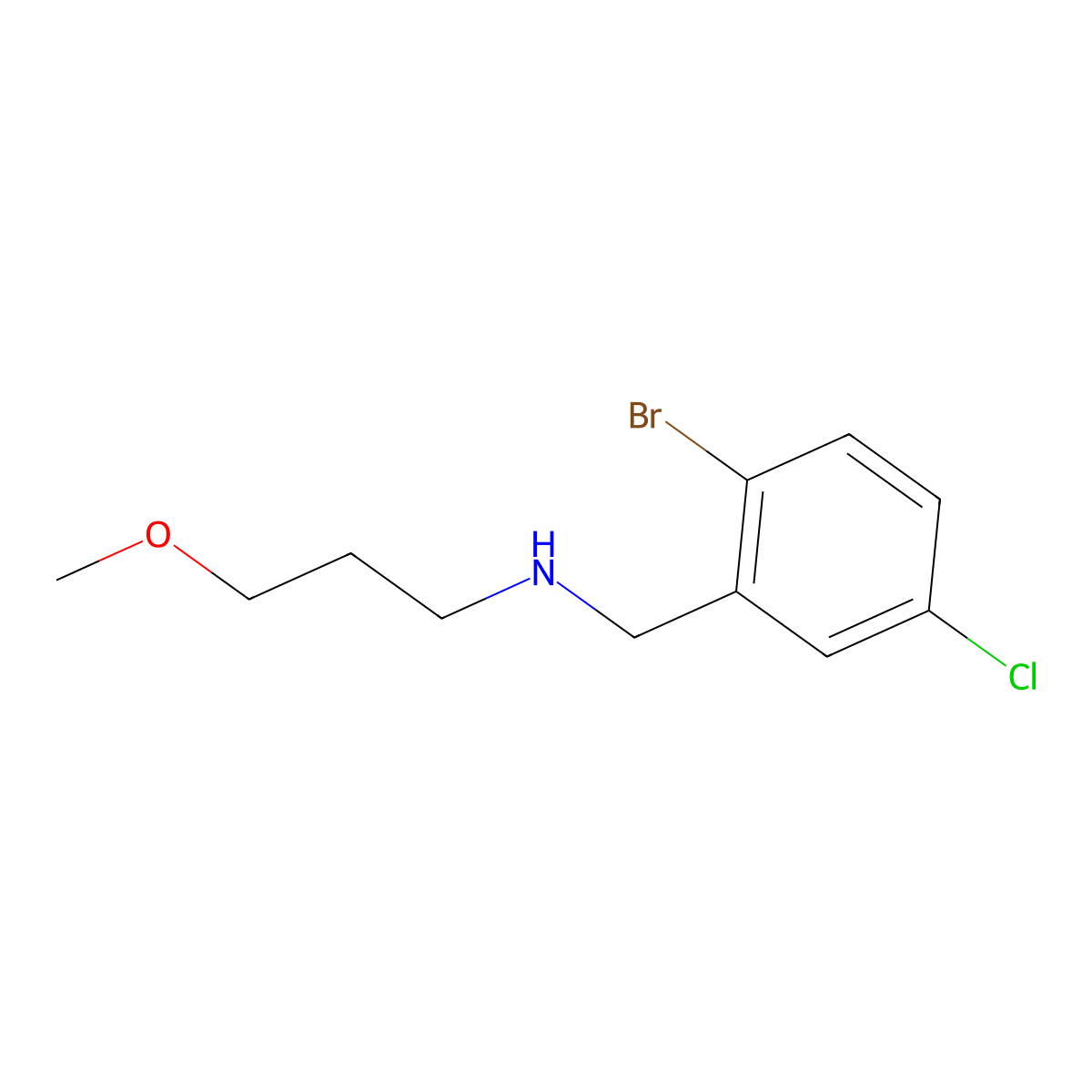 [(2-Bromo-5-chlorophenyl)methyl](3-methoxypropyl)amine molecular structure, CAS 1489941-25-4
