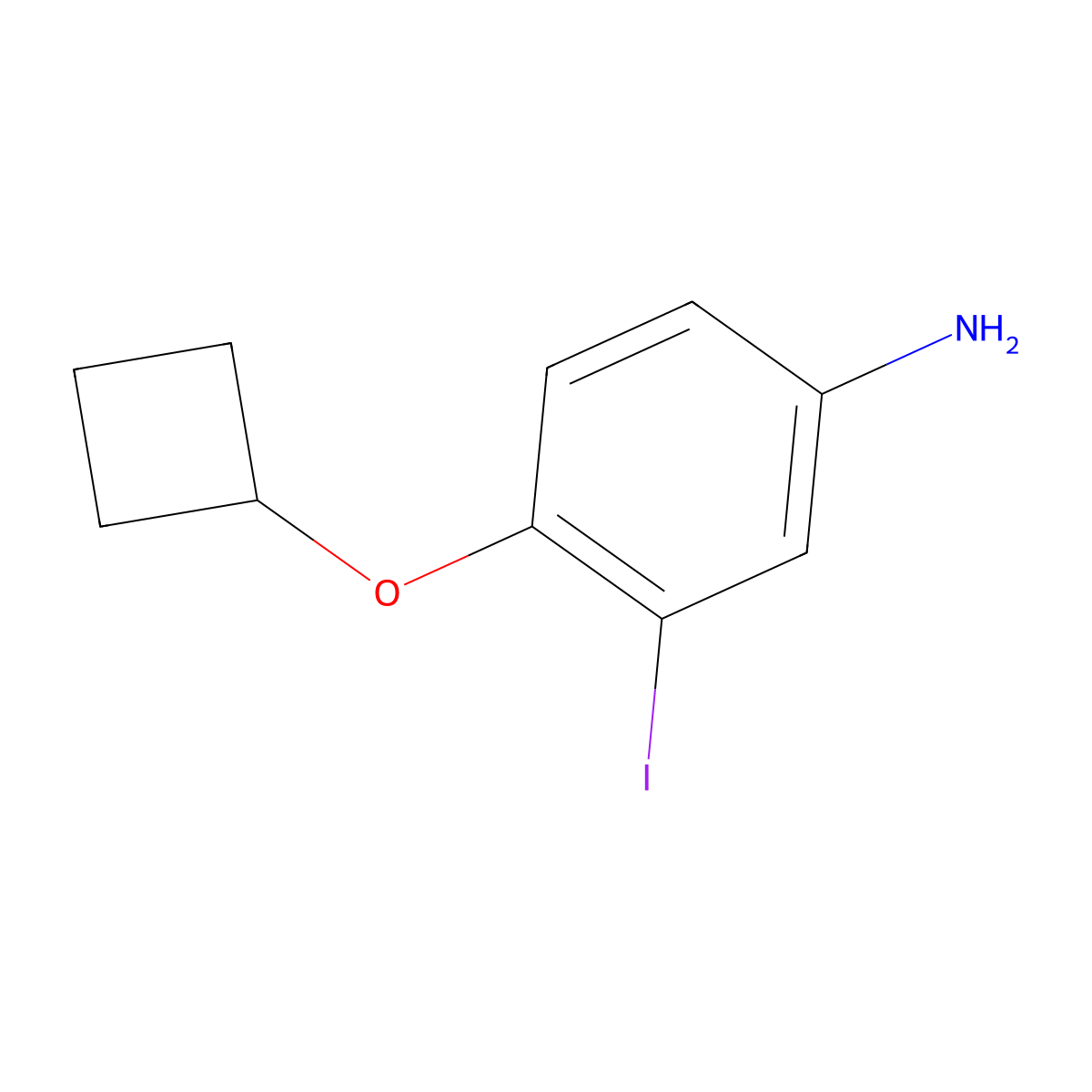 4-Cyclobutoxy-3-iodoaniline molecular structure, CAS 1489952-81-9