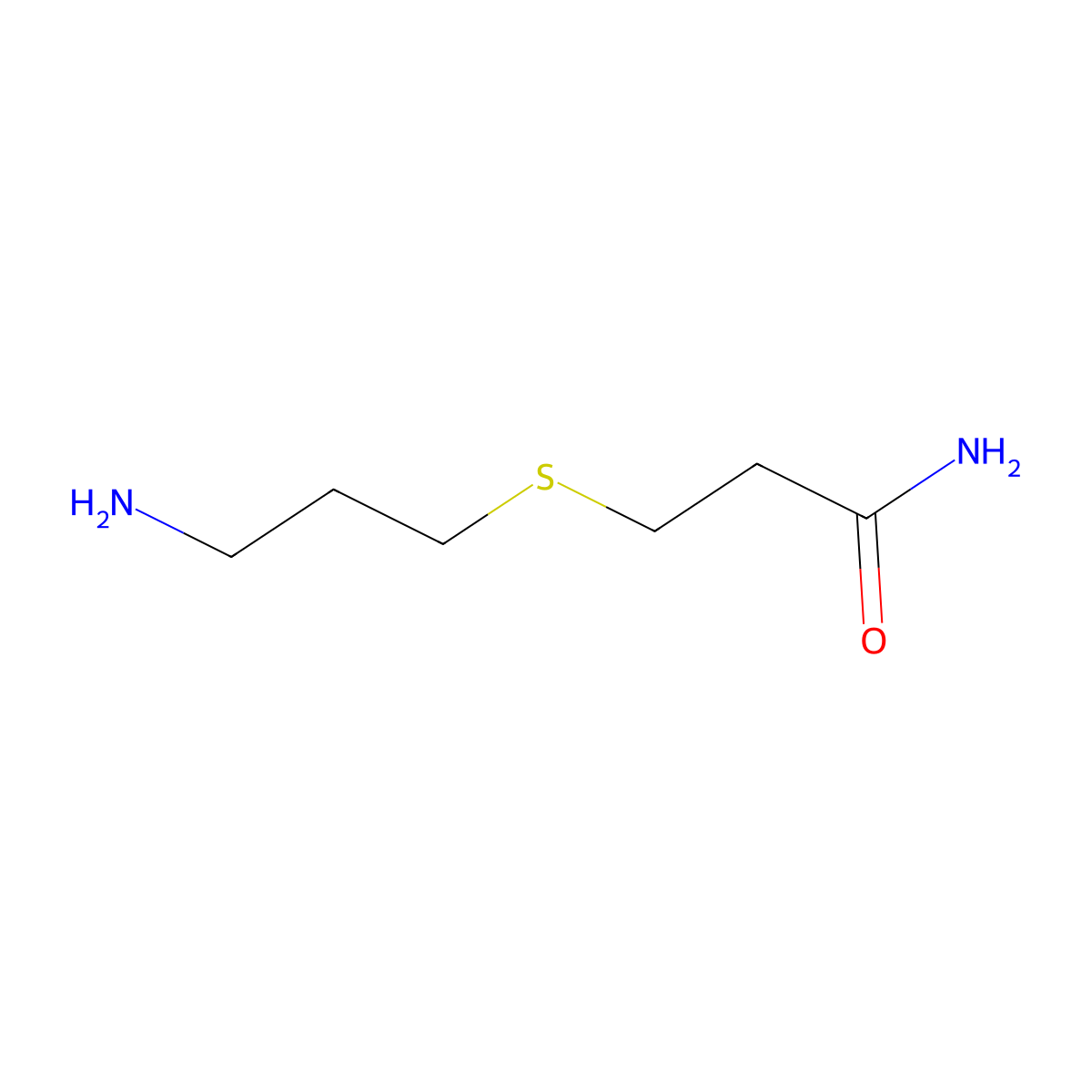 3-((3-Aminopropyl)thio)propanamide molecular structure, CAS 1489957-36-9
