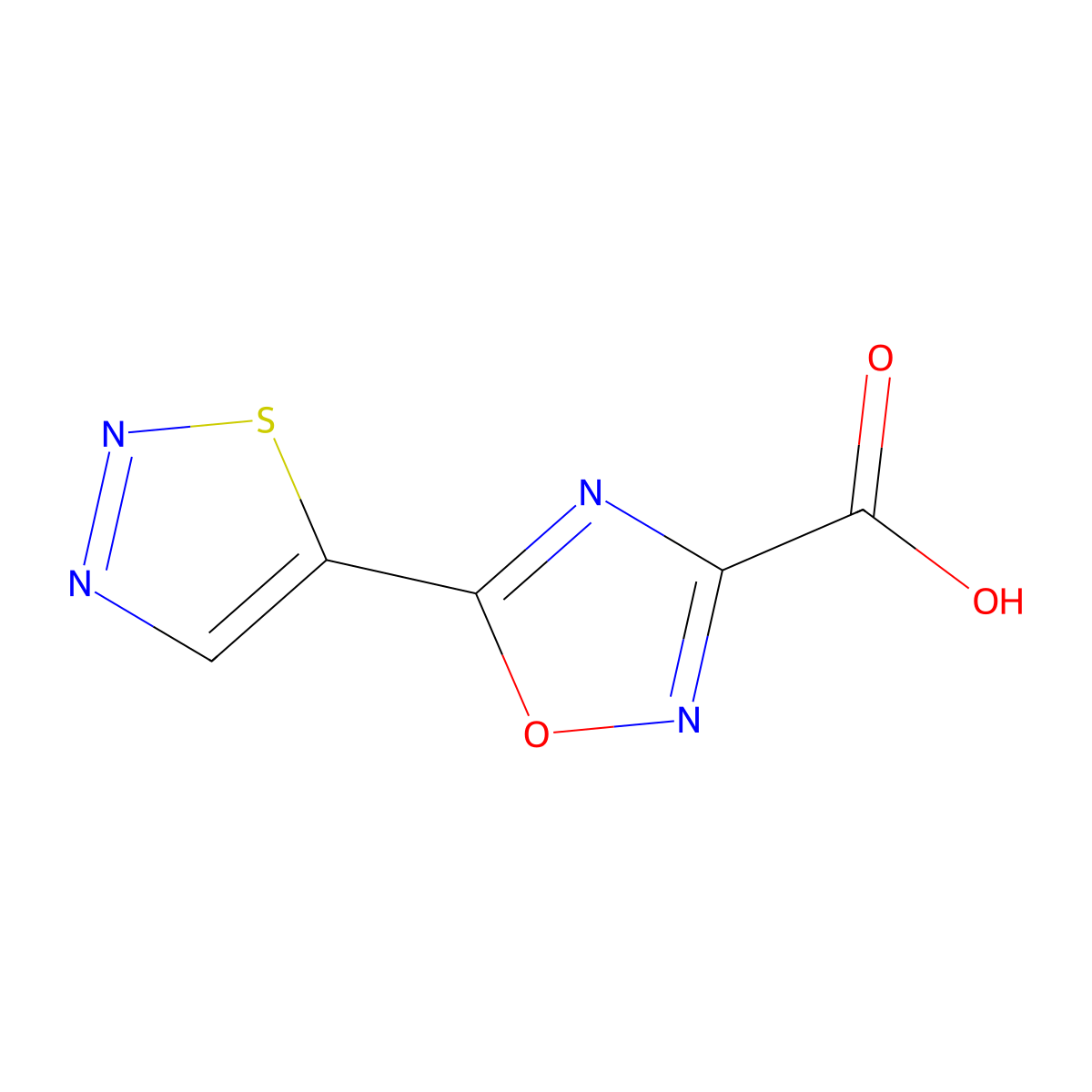 5-(1,2,3-Thiadiazol-5-yl)-1,2,4-oxadiazole-3-carboxylic acid molecular structure, CAS 1489977-82-3