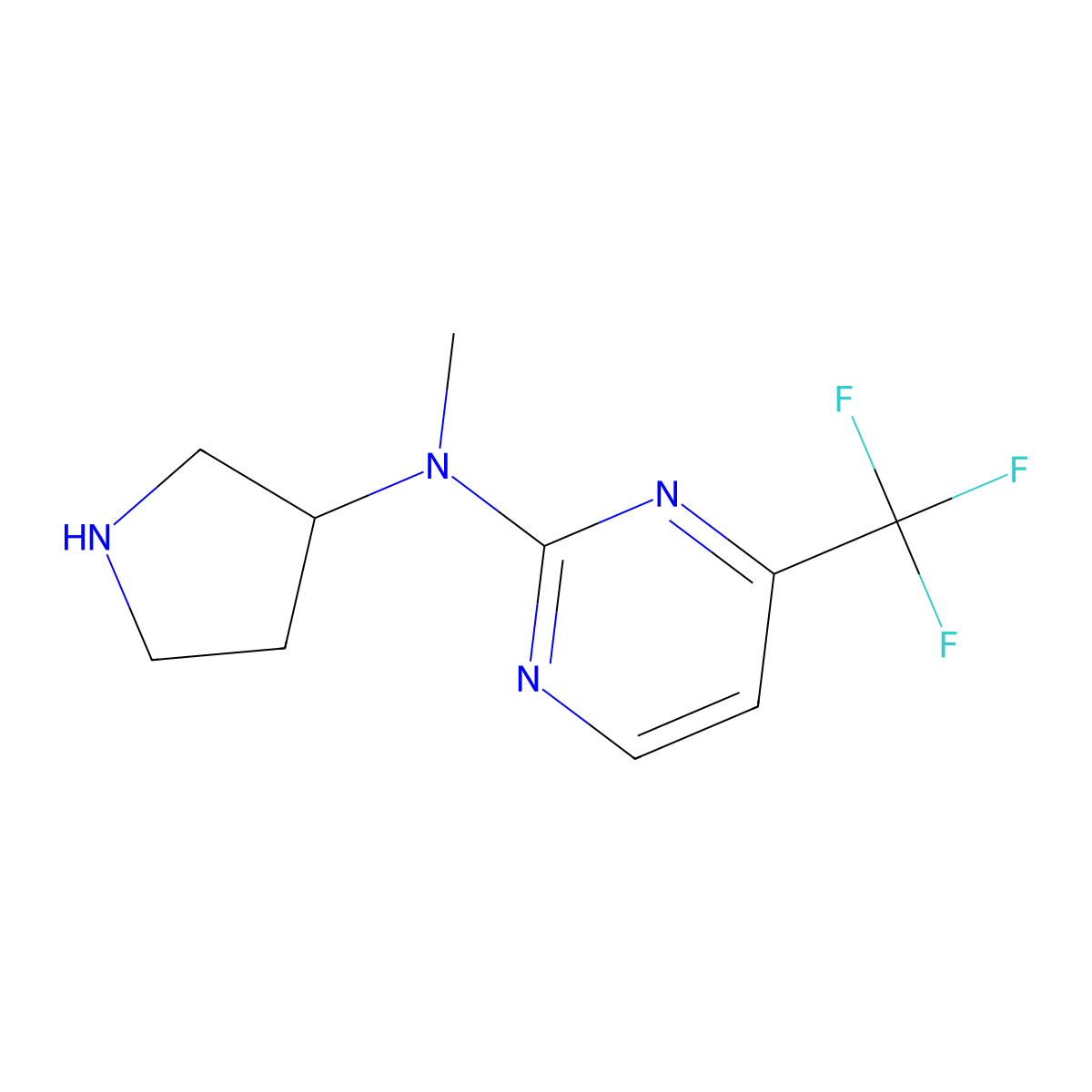N-methyl-N-(pyrrolidin-3-yl)-4-(trifluoromethyl)pyrimidin-2-amine molecular structure, CAS 1489995-67-6