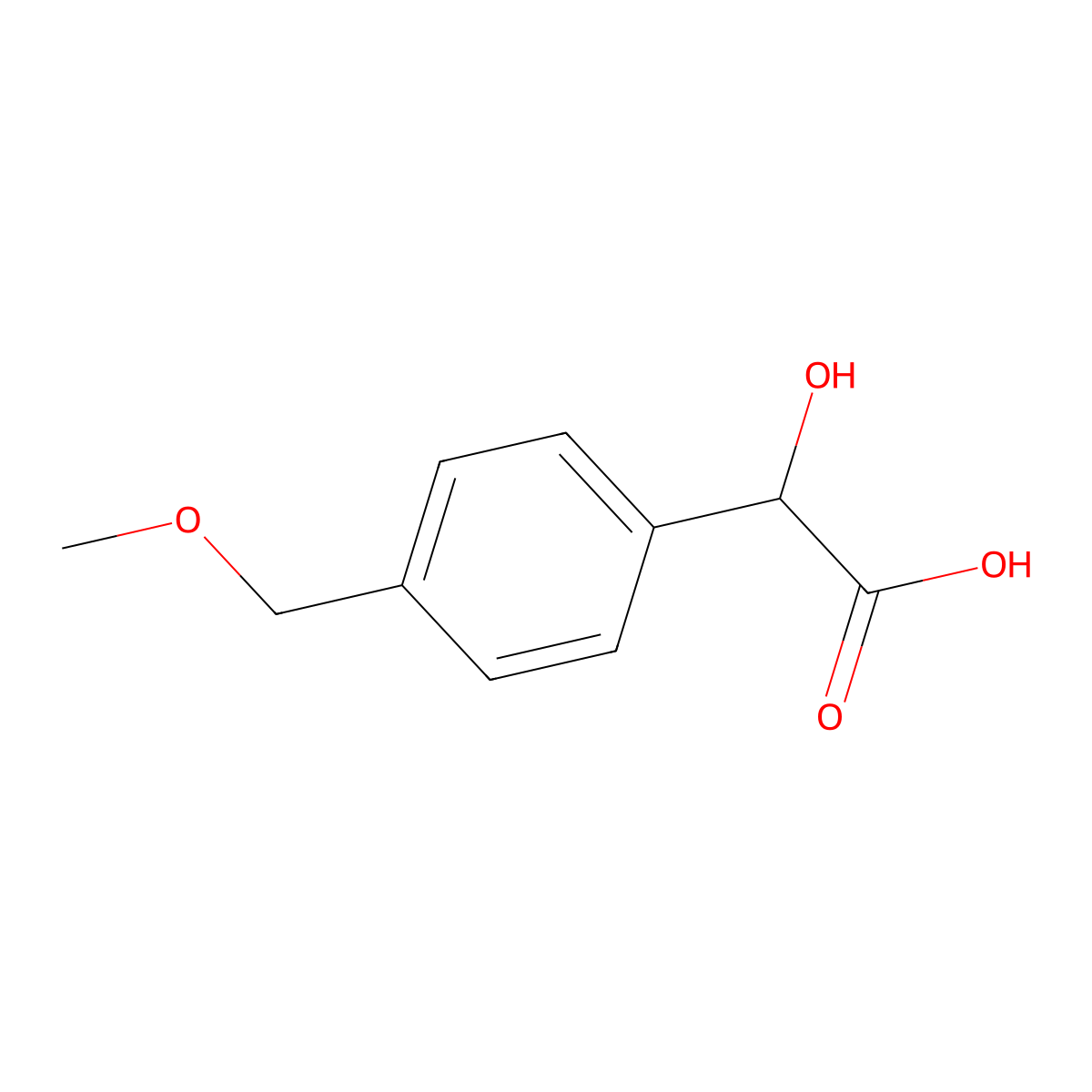 2-Hydroxy-2-[4-(methoxymethyl)phenyl]acetic acid molecular structure, CAS 1489999-39-4