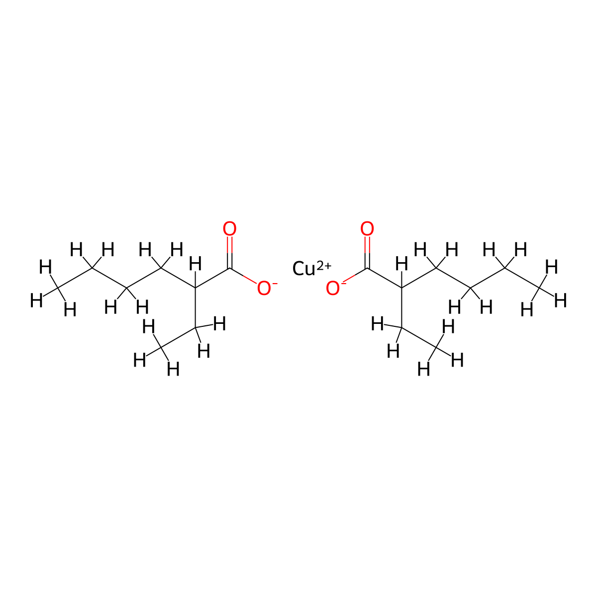 Cupric bis(2-ethylhexanoate) molecular structure, CAS 149-11-1