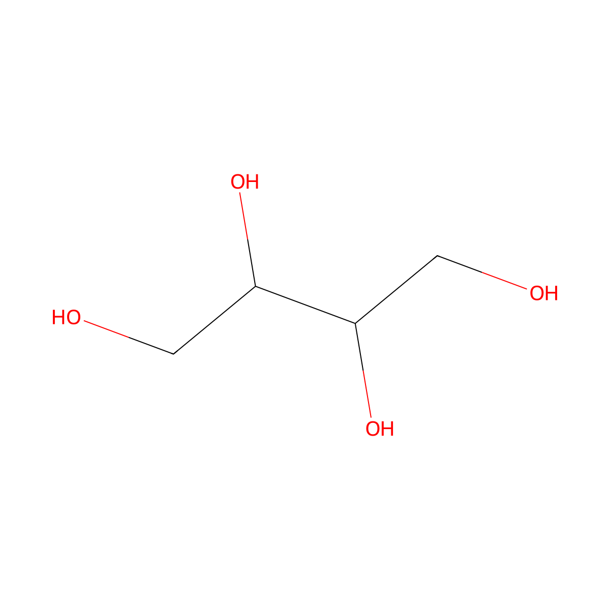 Erythritol molecular structure, CAS 149-32-6