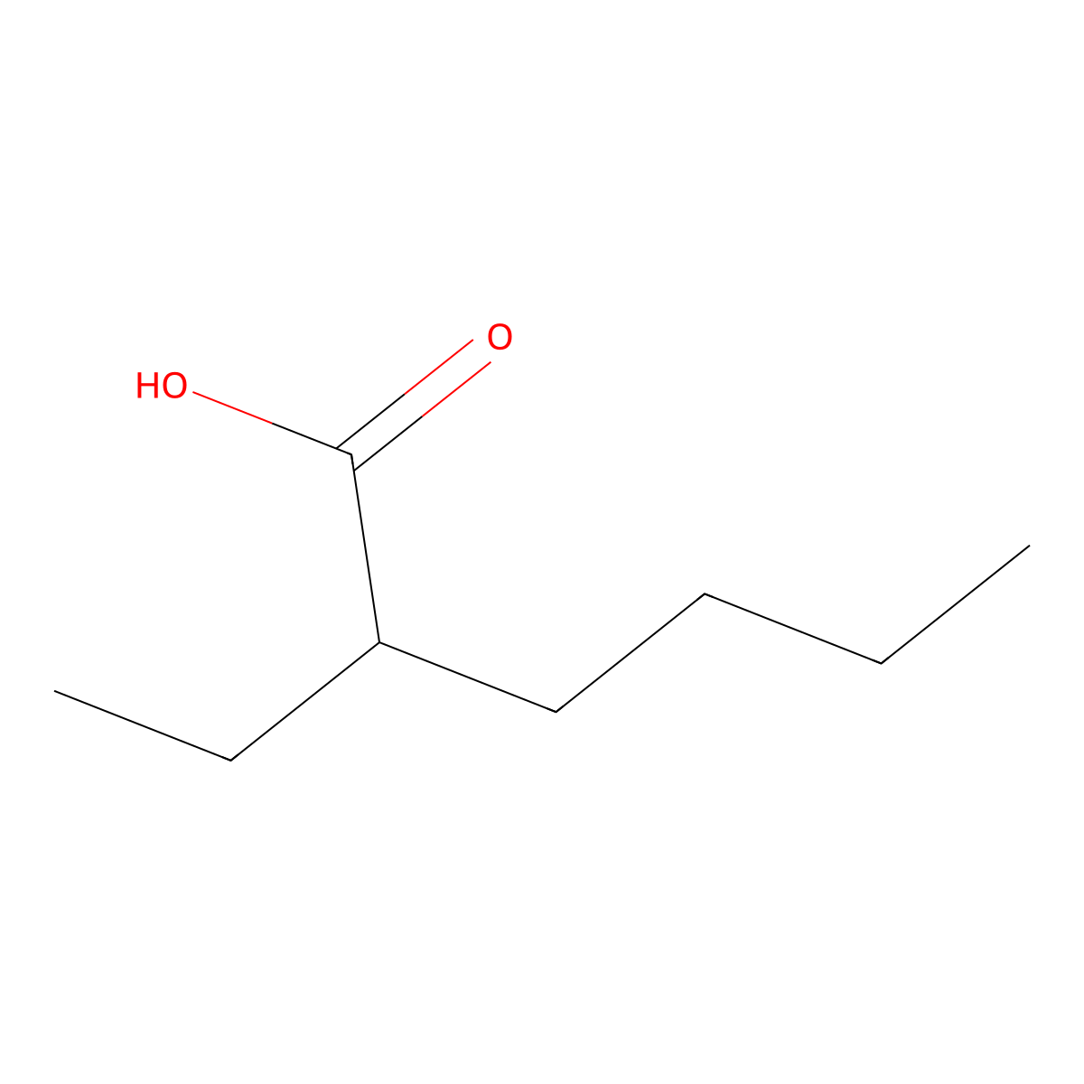 2-Ethylhexanoic Acid molecular structure, CAS 149-57-5