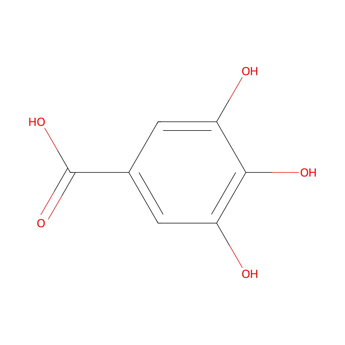 Gallic Acid molecular structure, CAS 149-91-7