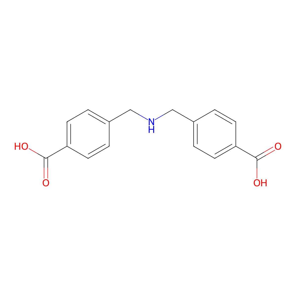 4,4'-(Azanediylbis(methylene))dibenzoic acid molecular structure, CAS 14900-61-9
