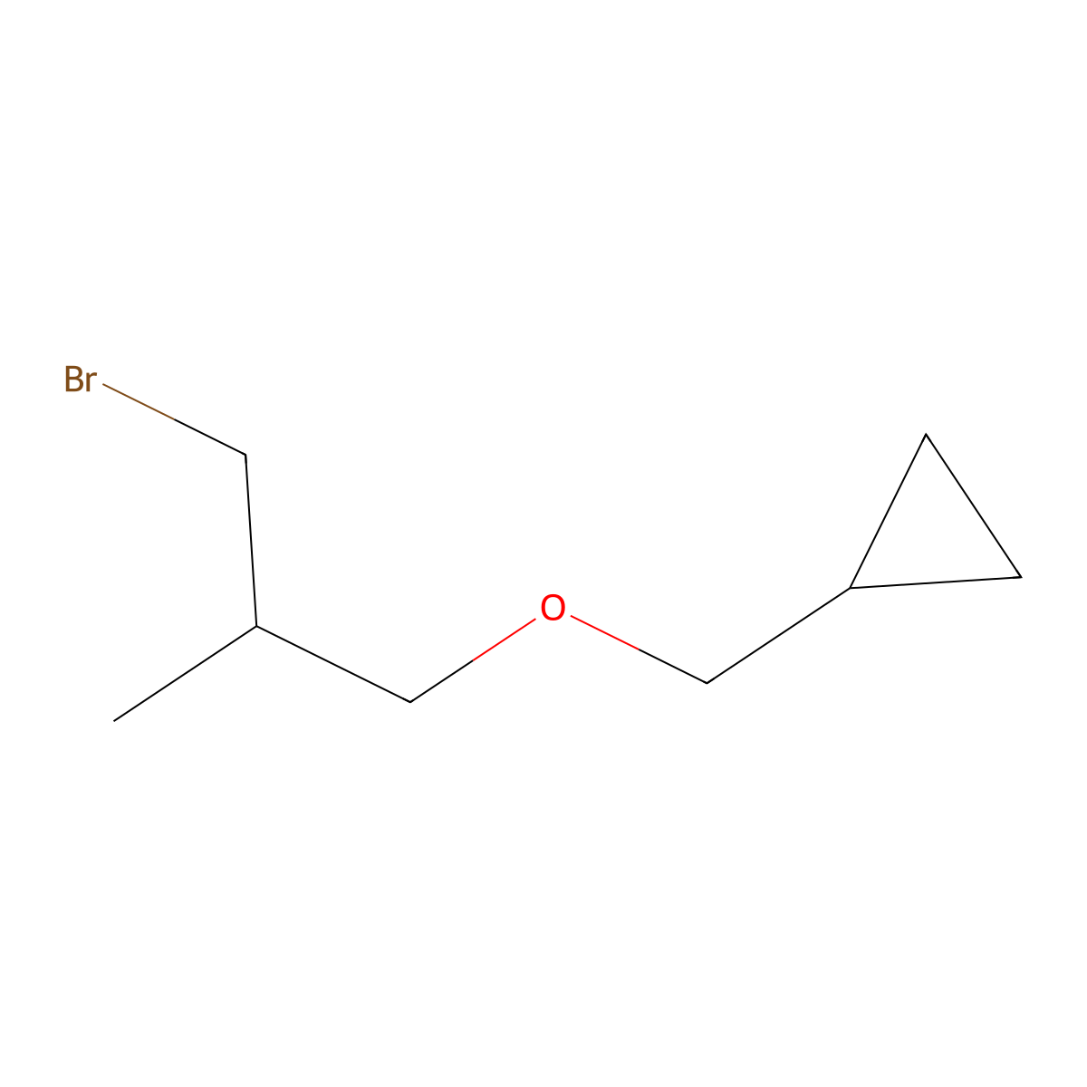 [(3-Bromo-2-methylpropoxy)methyl]cyclopropane molecular structure, CAS 1490005-69-0