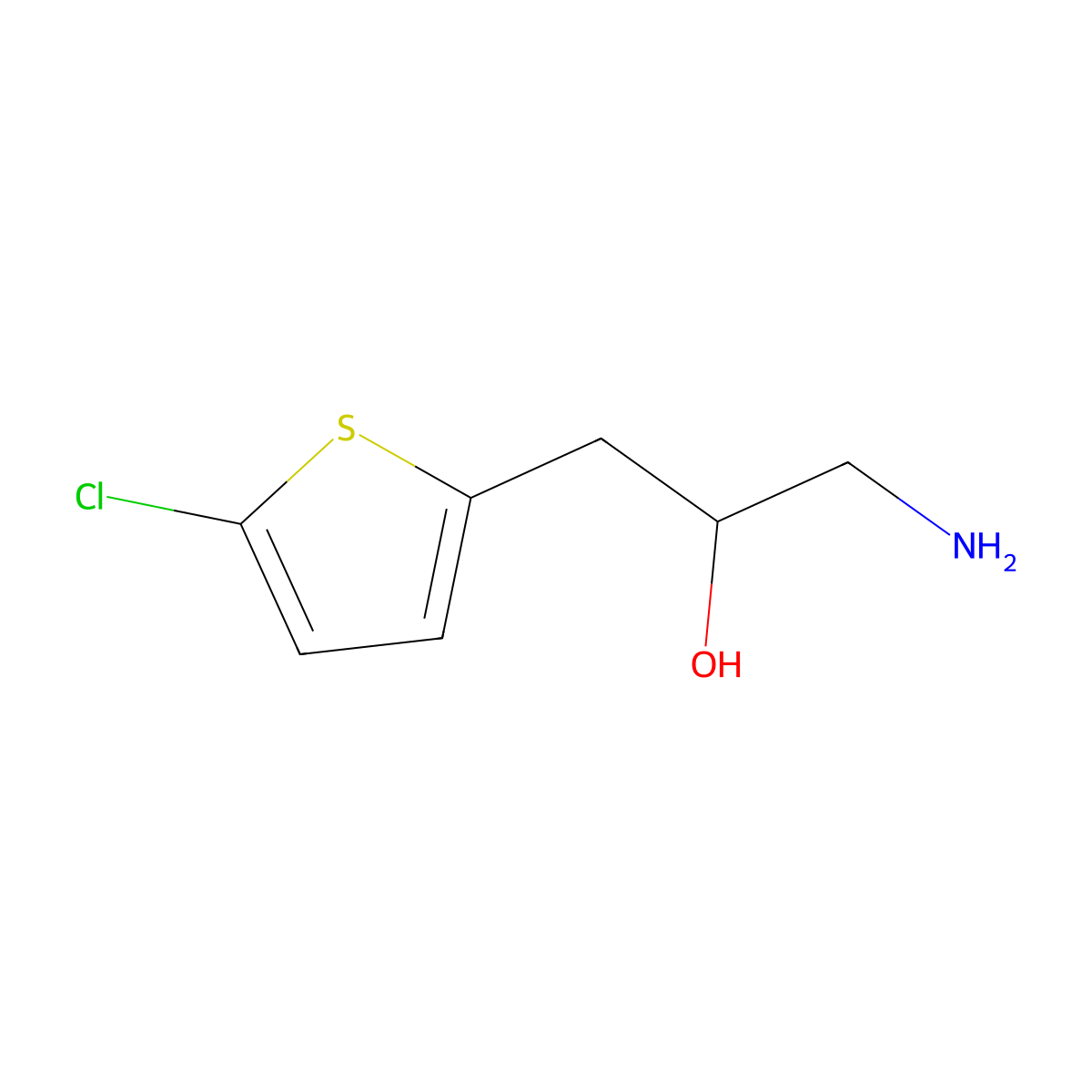 1-Amino-3-(5-chlorothiophen-2-yl)propan-2-ol molecular structure, CAS 1490019-61-8
