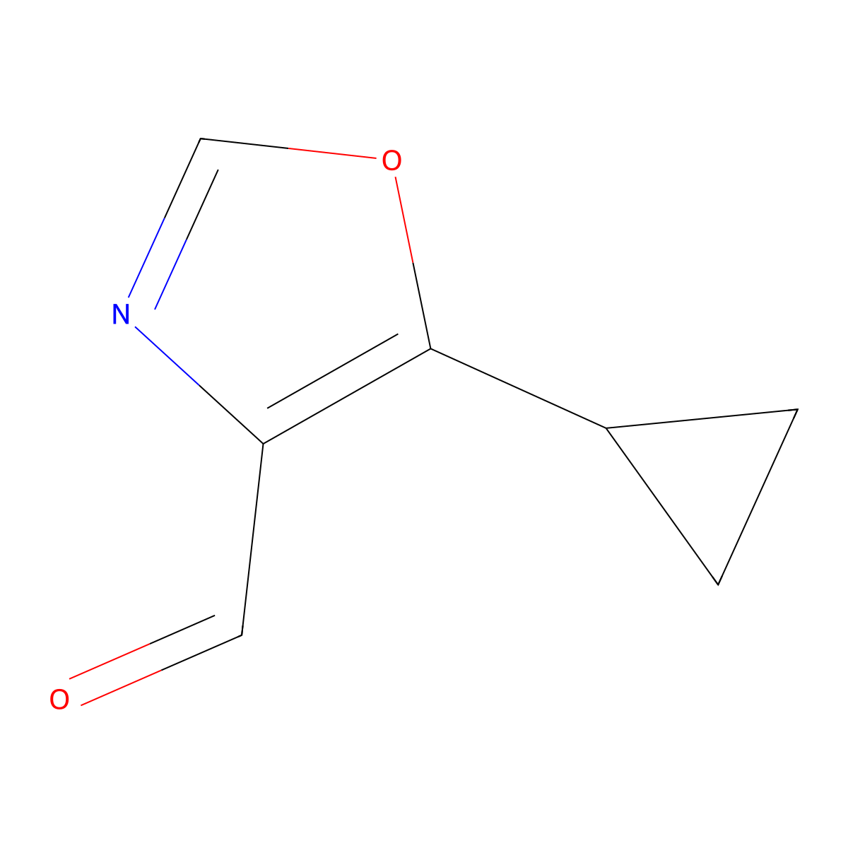 5-Cyclopropyl-1,3-oxazole-4-carbaldehyde molecular structure, CAS 1490022-33-7